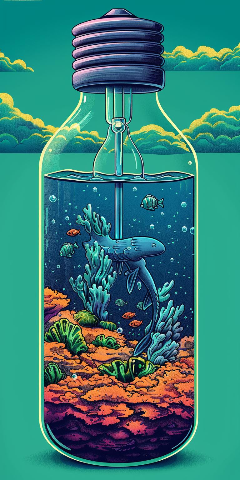 lightbulb  liquid  mermaid  swimming  underwater  scene  fantasy  art  whimsical  colorful 940560