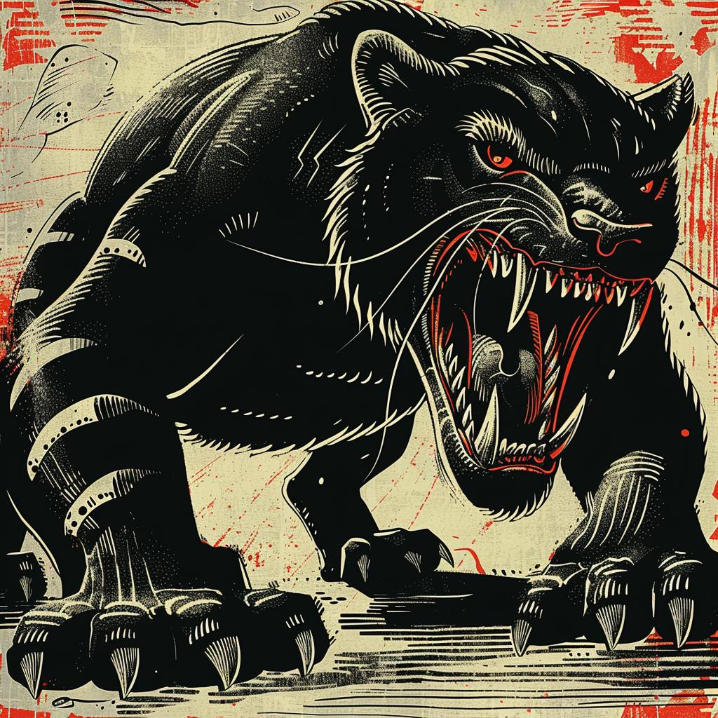 McFarlane  panther  terrifying  creature  black  artwork  illustration  fantasy  red  claws 929213