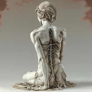 statue  female  sitting  ground  contemplative  poised  realistic  artistic  serene  expressive 1038701