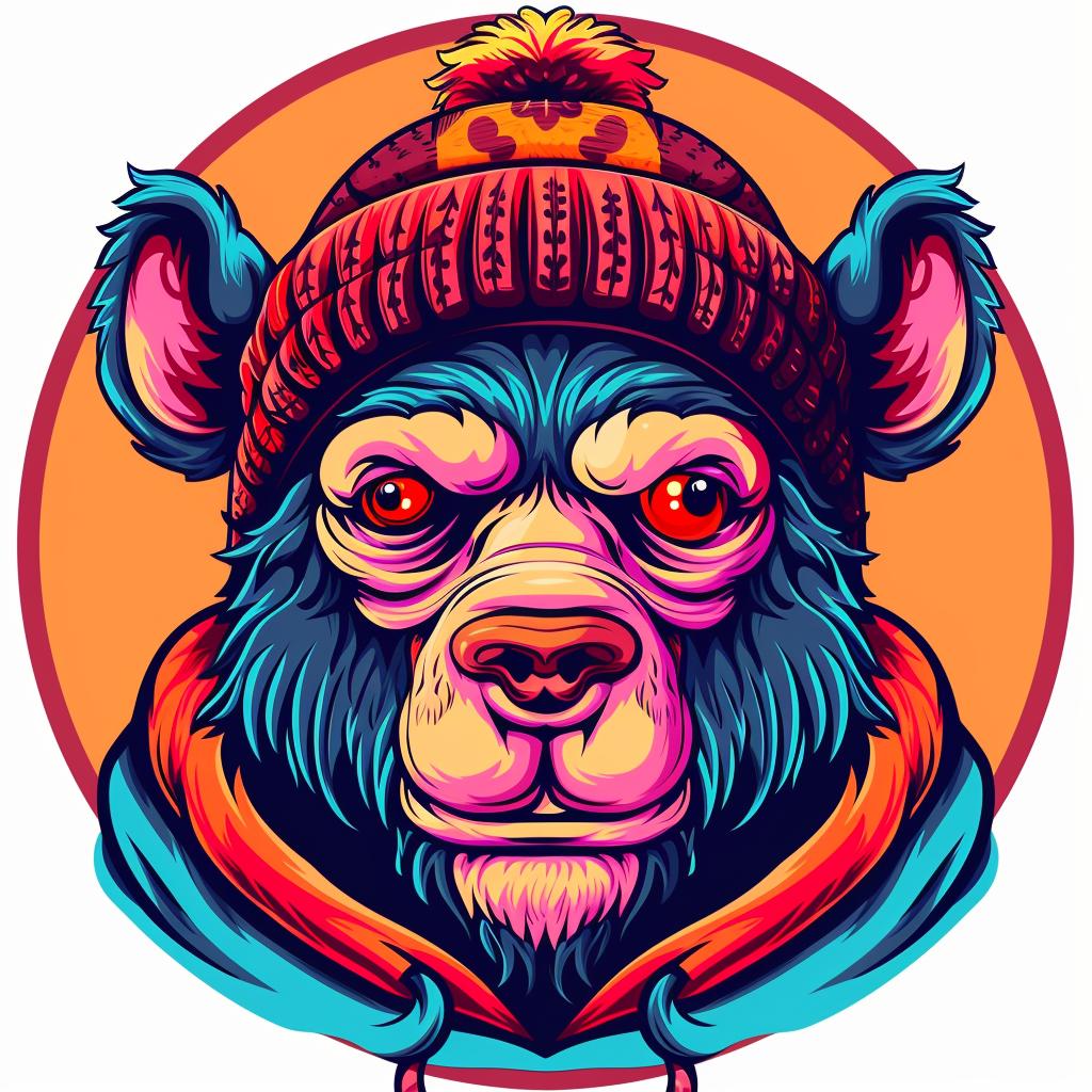 aggressive  streetwise  bear  knitted  hat  minimal  urban  animal  illustration  character 959238