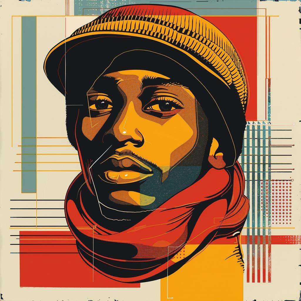 poster  man  hat  scarf  colorful  Stephanie  Vance  portrait  realistic  urban 924245