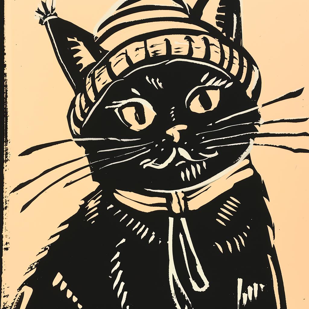 cat  cartoon  streetwear  urban  aggressive  minimalist  anthropomorphic  scarf  colorful  black 958403