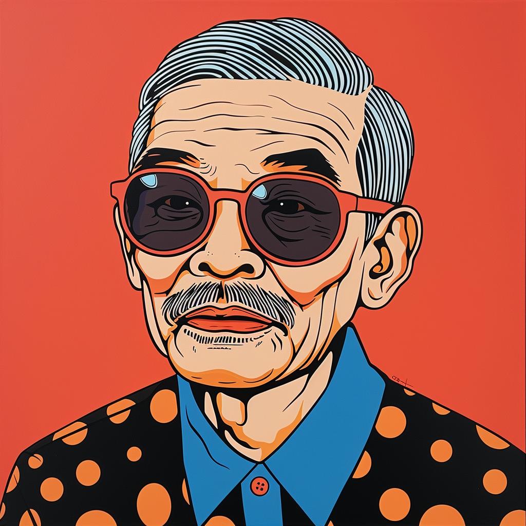 asian-american  grandpa  portrait  sunglasses  elderly  culture  character  style  realism  painting 1024188