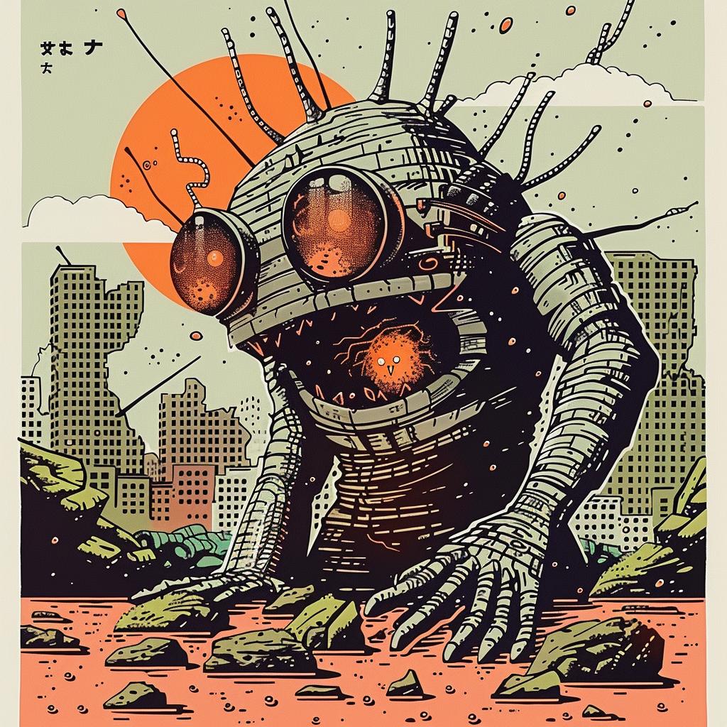 poster  robot  graphic  design  Japanese  lettering  illustration  art  visual  creativity 947141