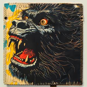 gorilla  mouth  open  chromolithography  illustration  animal  artistic  vibrant  colorful  dynamic 1050862