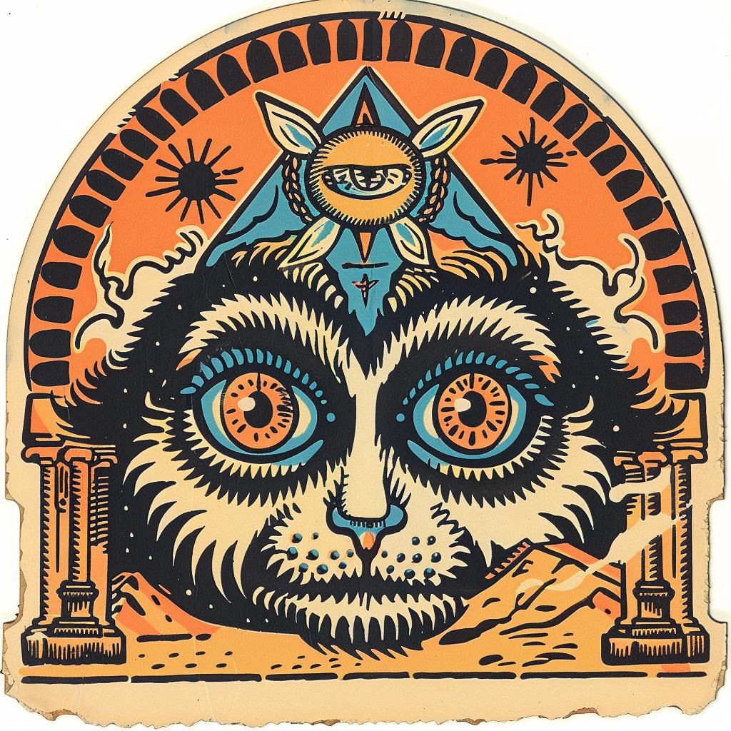 provocative  art  sticker  cat  eye  introspective  naturalistic  spiritual  dark arts  occult 933464