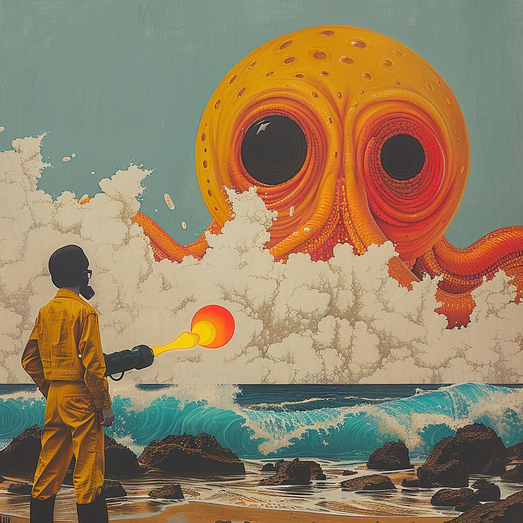 octopus  surreal  man  painting  creative  album  colorful  contrast  abstract  fantasy 1018255