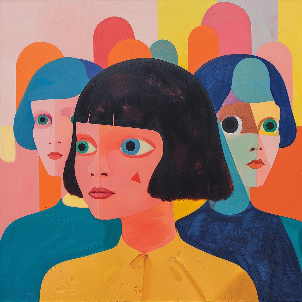 surreal  abstract  expressionism  women  colored  eyes  artwork  paint  creative  album 977388