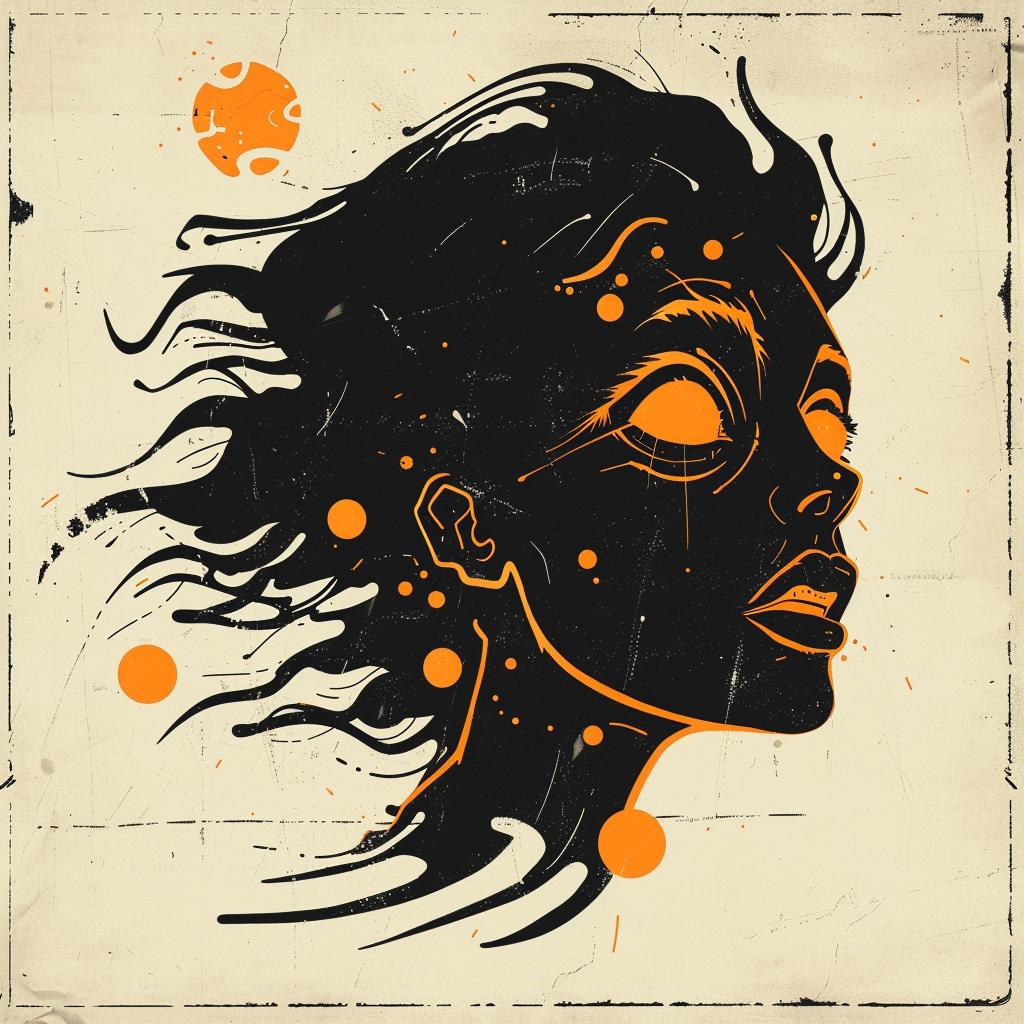 woman  face  orange  splatters  Benedick  Bana  provocative  art  abstract  portrait 928654
