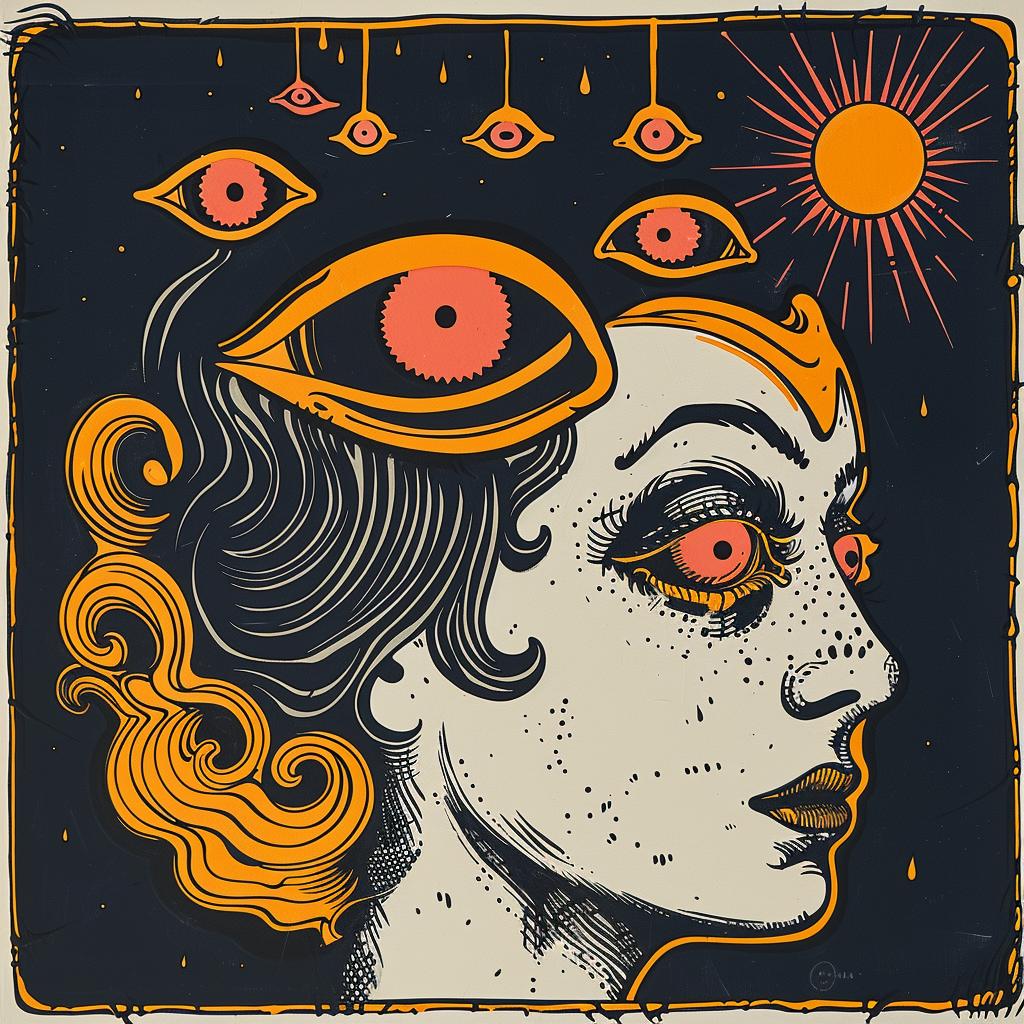 art  Joan  Cornella  woman  eyes  sun  occult  provocative  dark  spiritual 933742