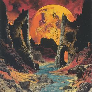 album  cover  deathmetal  moon  harsh  mistress  symbolist  risograph  screenprinting  creative 1079542