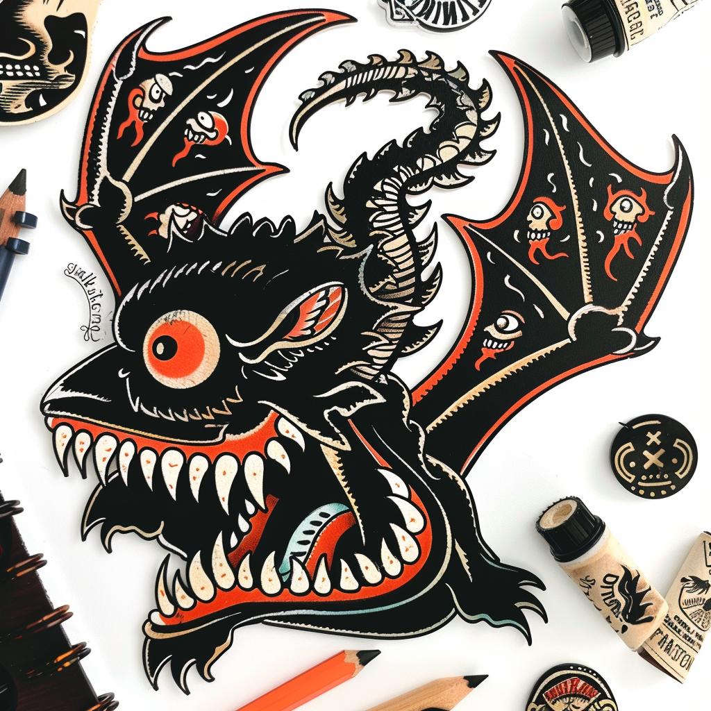 illustration  dragon  tattoo  red  black  head  flash  fantasy  art  design 927460