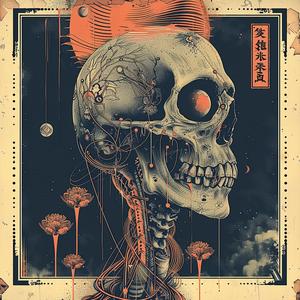 skull  tree  poster  synthwave  bold  dark  elements  abstract  design  art 1038684