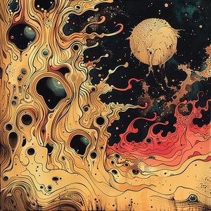 painting  swirl  orange  yellow  color  abstract  bold  dynamic  visual  chemigram 1061371