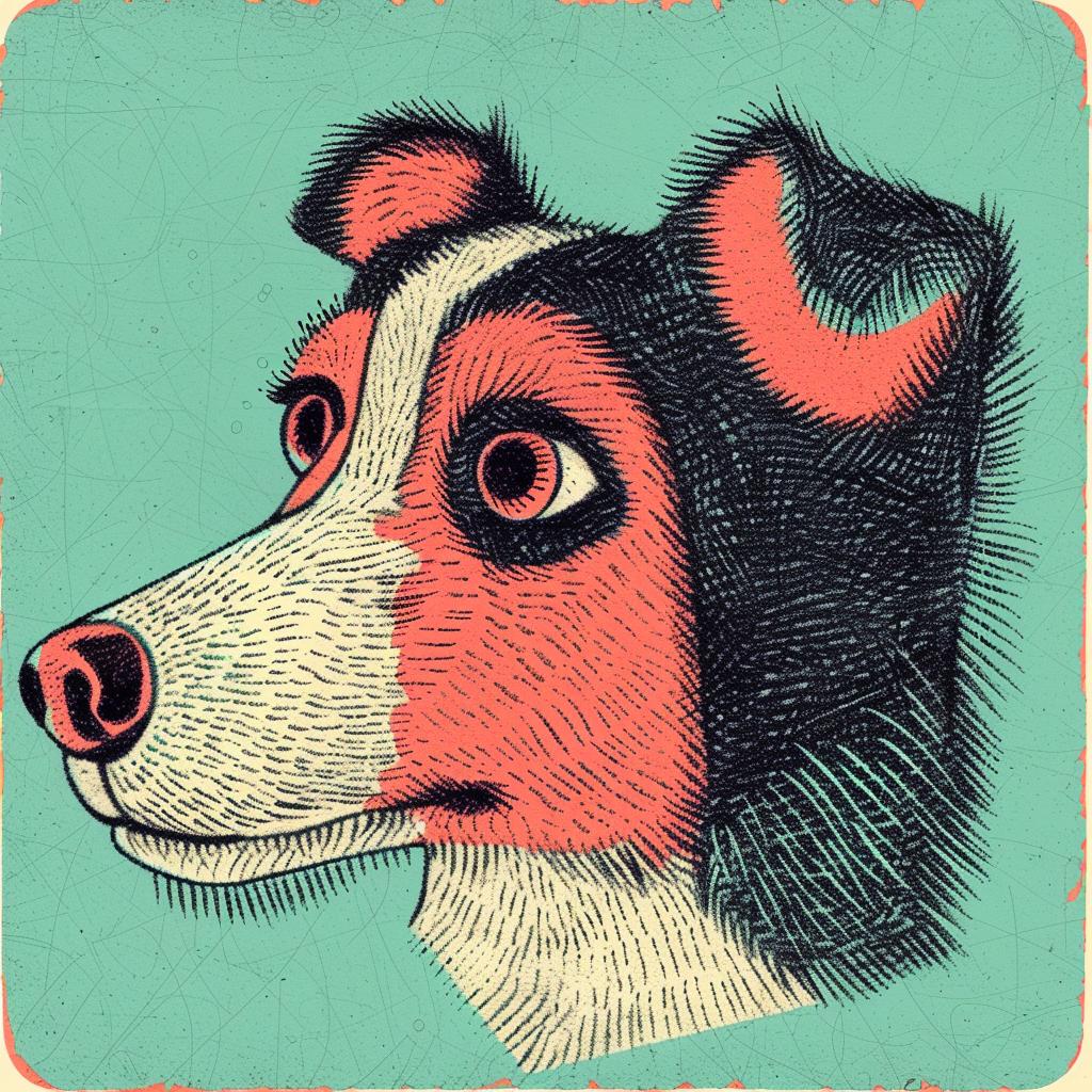 dog  head  vintage  style  border  collie  animal  portrait  artistic  nostalgic 940682