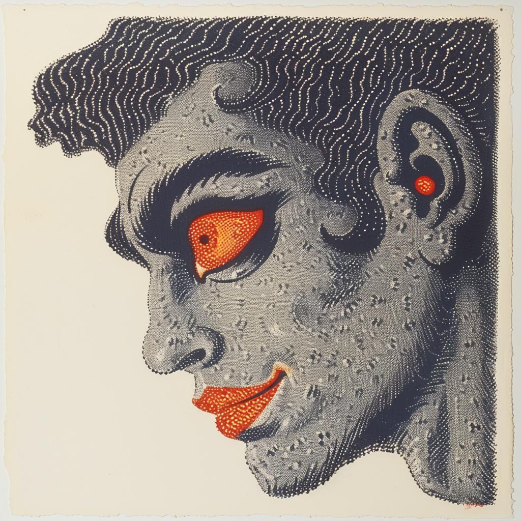 man  orange  eyes  drawing  surreal  lighting  glow  sharp  focus  provoking 962951