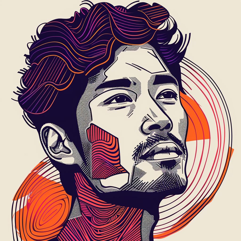 PopArt  man  beard  asian  portrait  design  colorful  graphic  contemporary  style 937355
