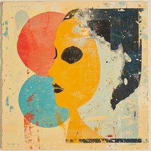 surreal  blockprint  Guy  Aroch  painting  woman  face  red  circle  creative 1062664