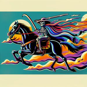 skeleton  horse  day  of  the  dead  art  dynamic  colorful  illustration 1079733