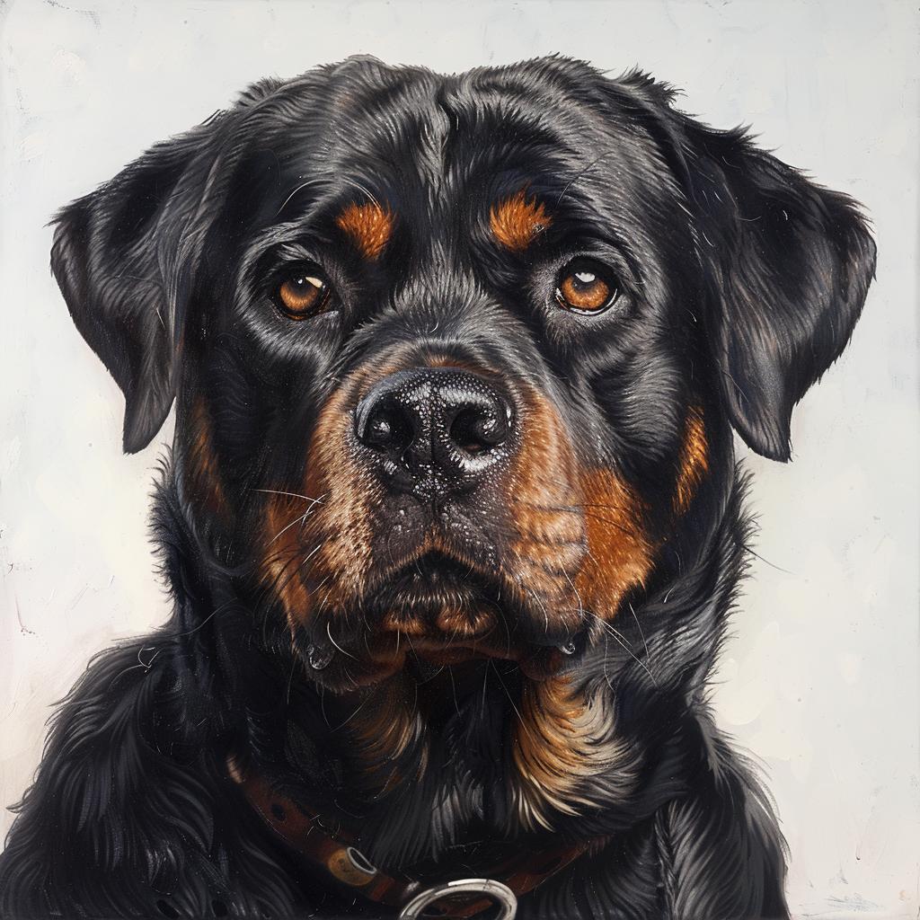 لوحة فنية واقعية لحيوان الروت وايلر، خلفية بيضاء، صورة شخصية، فن الكلاب 942819