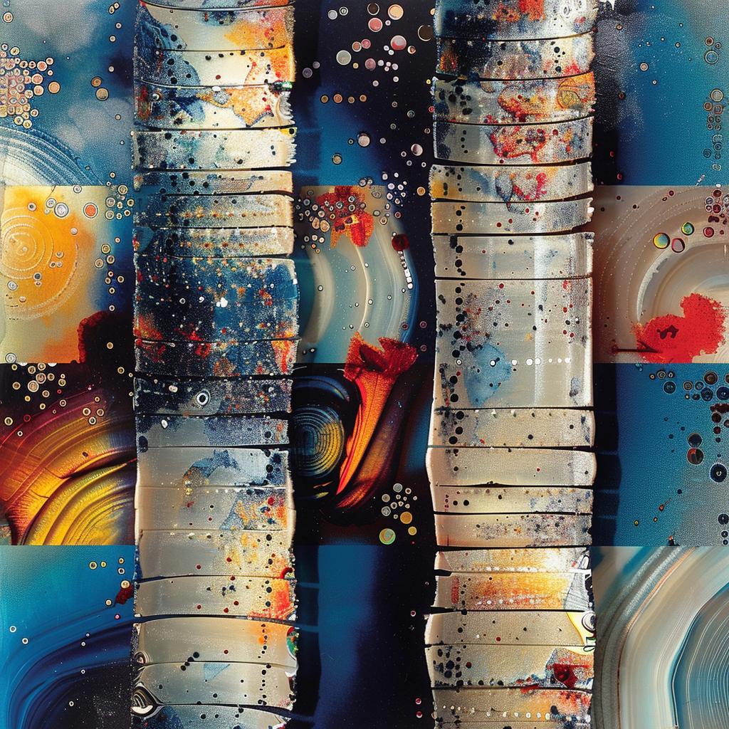 collage  blue  background  white  orange  colorful  textures  reflective  art  design 1017110