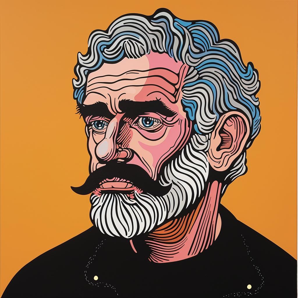 older  man  mustache  portrait  painting  character  expression  mood  human  art 972826