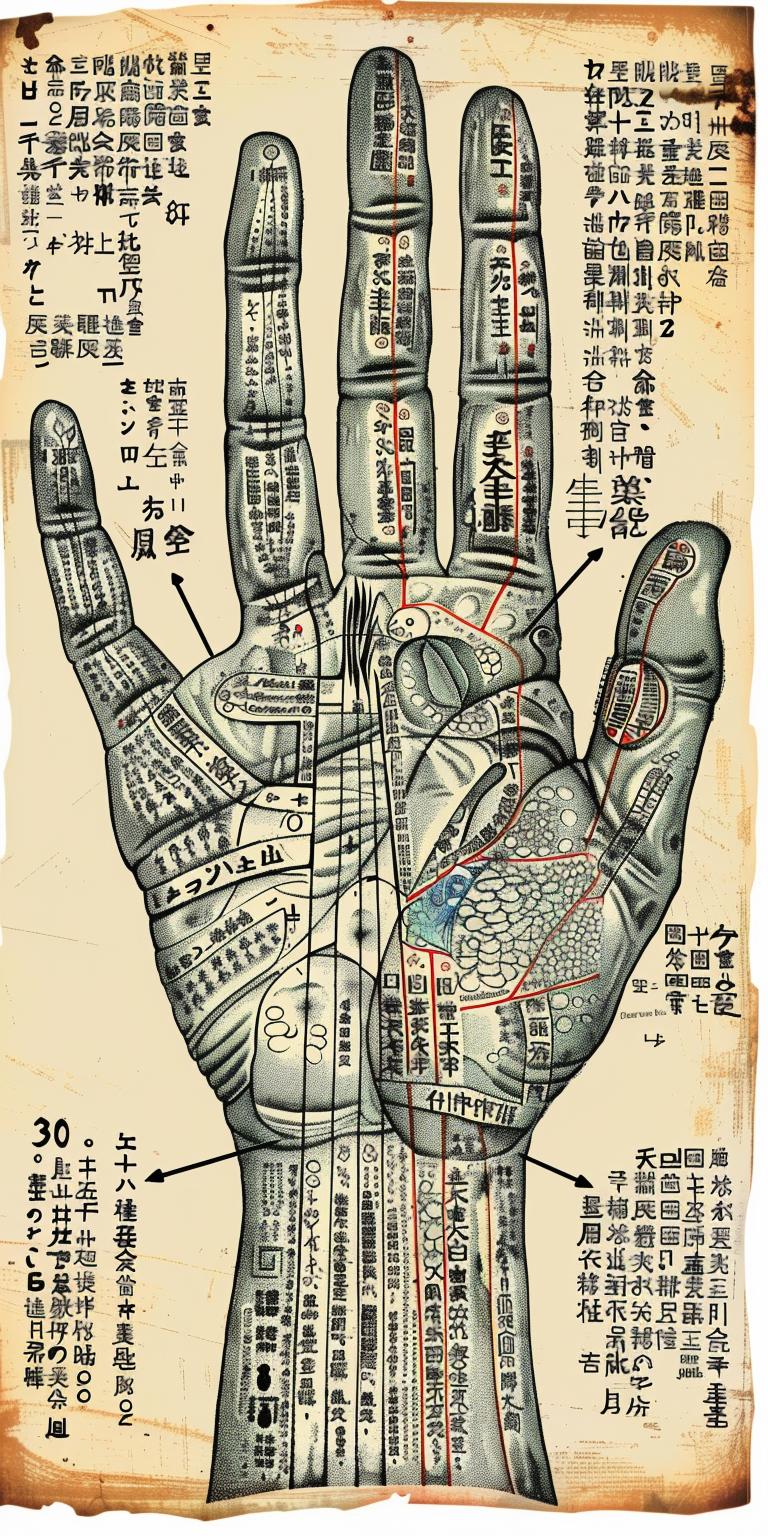 vintage  chart  hand  anatomy  illustration  Japanese  characters  poster  old  educational 943427