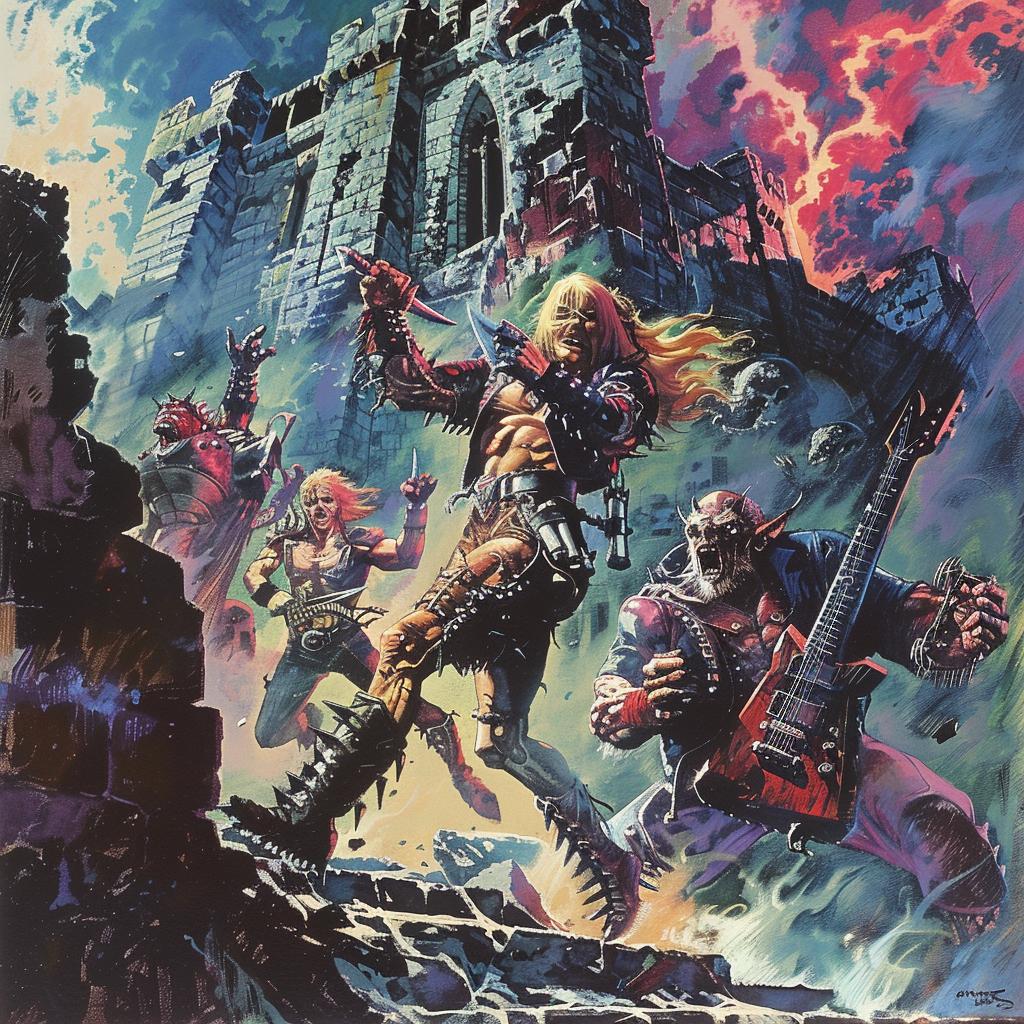 album  cover  He-Man  fantasy  1980s  heavy  metal  illustration  illustrative  colorful 1035626