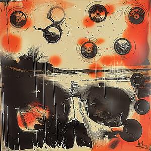 painting  skull  circles  abstract  art  modern  design  dark  symbolic  visual 1037651