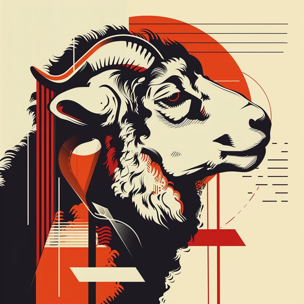 mythical  creature  goat  graphic  design  hybrid  fantasy  stylized  artistic  visuals 939623