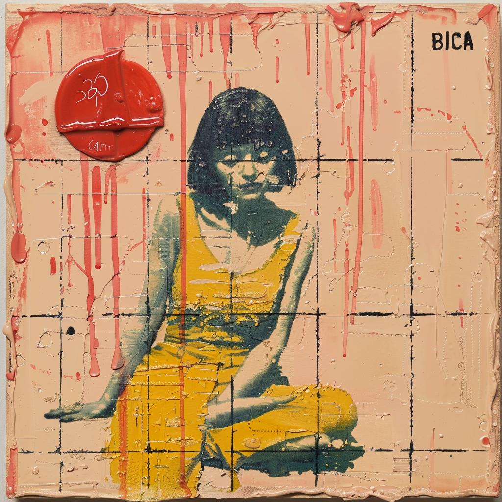 encaustic  paint  woman  red  square  texture  colorful  palette-knife  impasto  art 1016449