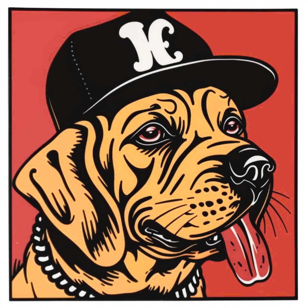 dog  hat  baseball  red  background  portrait  playful  illustration  pet  humor 1024757