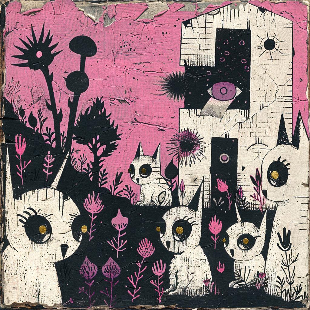 art  cats  flowers  painting  naturalistic  spiritual  Beatrice  Alemagna  occult  introspective 926149