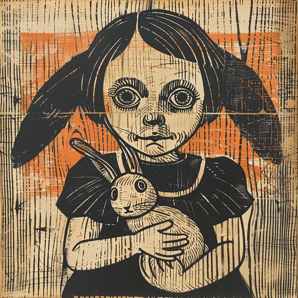 girl  rabbit  wooden  background  naturalistic  introspective  art  Sophie  Blackall  spiritual 926258