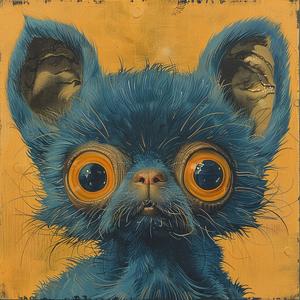 cat  rabbit  portrait  Kirby  blue  big  eyes  vintage  art  illustration 1076943