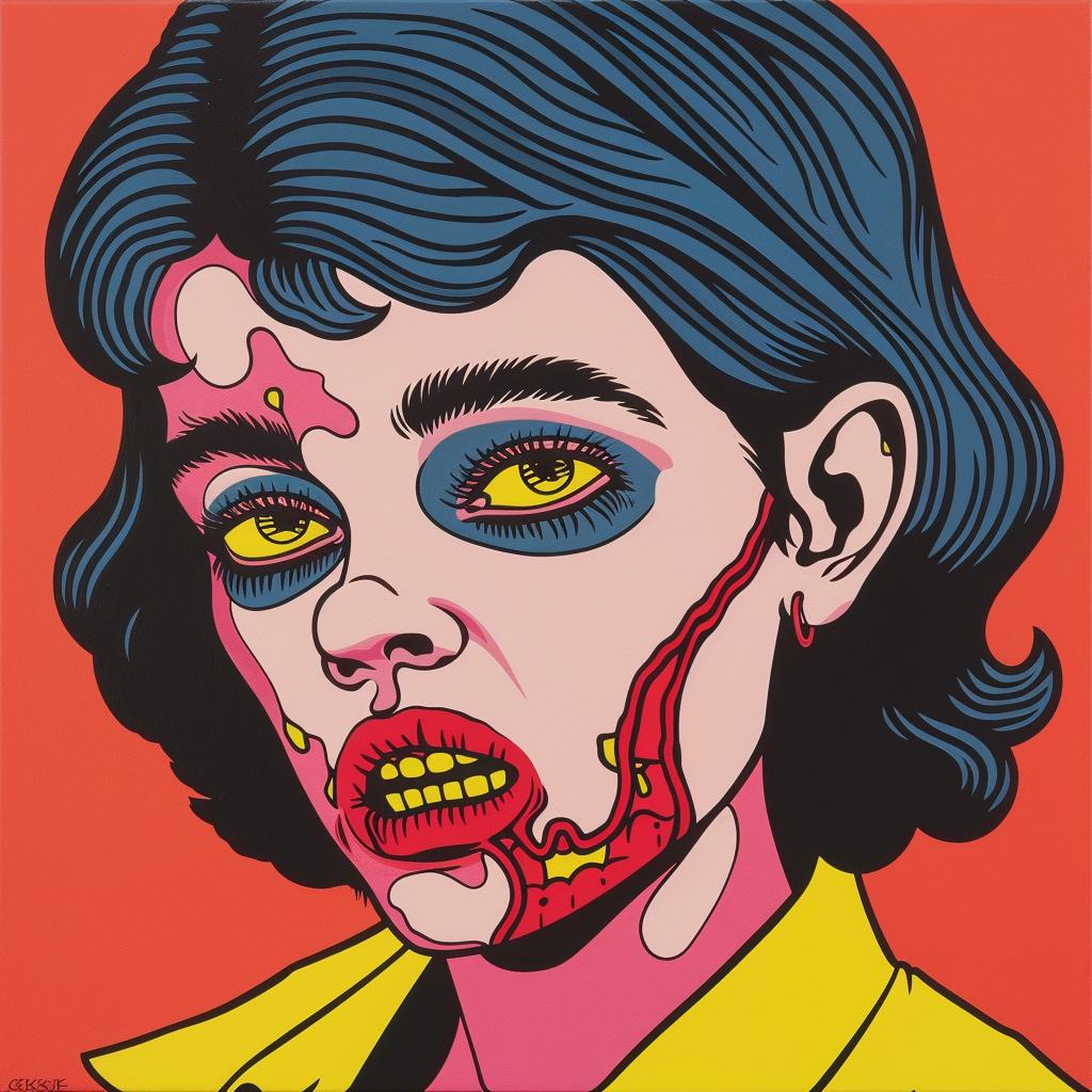 zombie  painting  woman  blood  face  horror  expression  art  gritty  dark 972926