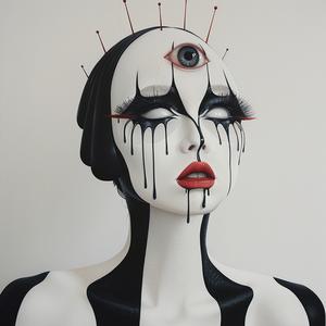 Dada  model  four eyes  eye makeup  airbrush  Troy Brooks  artistic  dripping  surreal  illustration 1073407