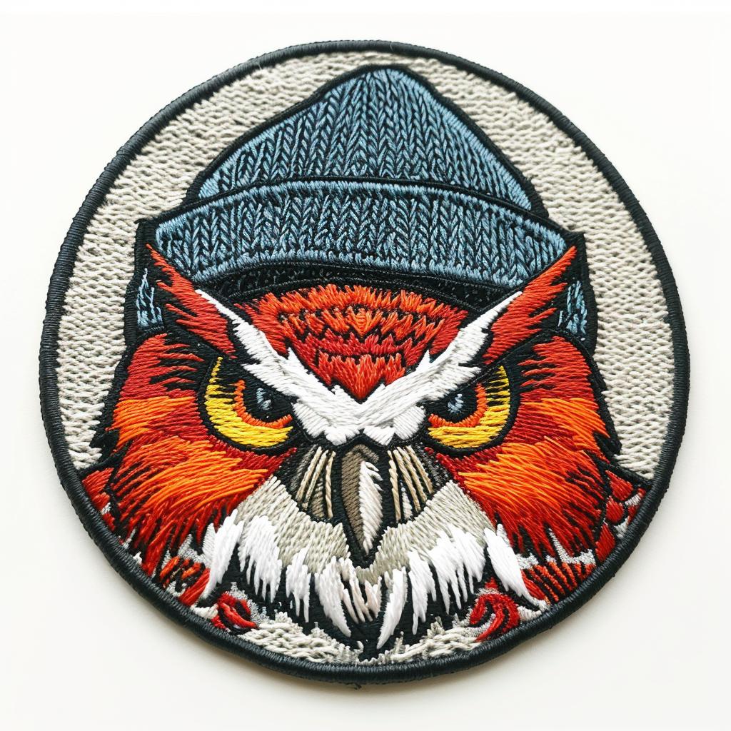 patch  stitch  owl  hat  chenille  animal  embroidered  simple  minimalist  contrast 955106