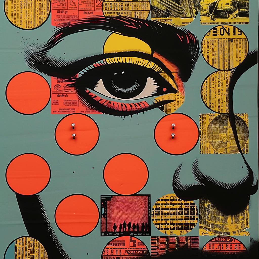 abstract  impressionism  collage  graphic  design  woman  face  dots  colorful  modern 968687