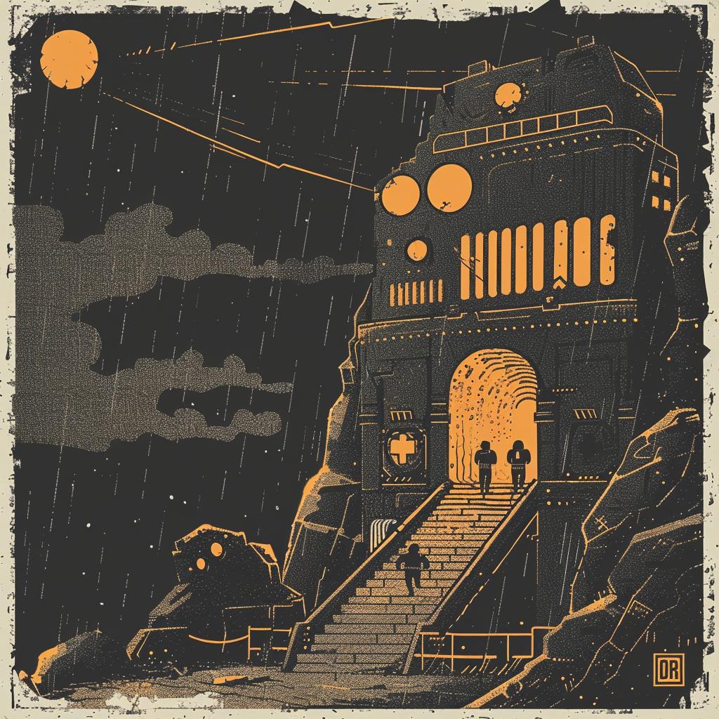 tower  dark  gouache  sci-fi  vintage  illustration  epic  composition  poster  art 922165