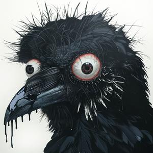 DADA  crow  creature  four  eyes  dripping  airbrush  art  painting  nose 1072785