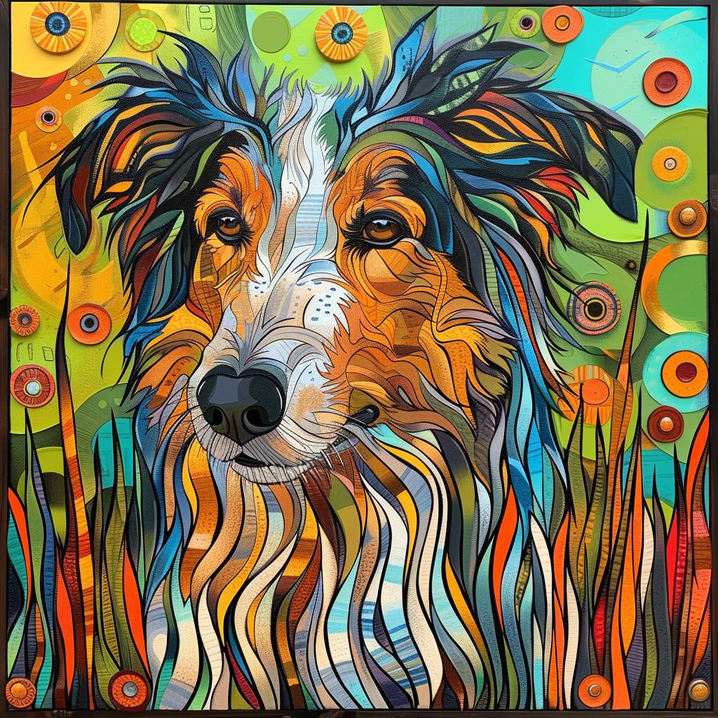 collie  dog  painting  canvas  realistic  portrait  pet  animal  domestic  vibrant 938585