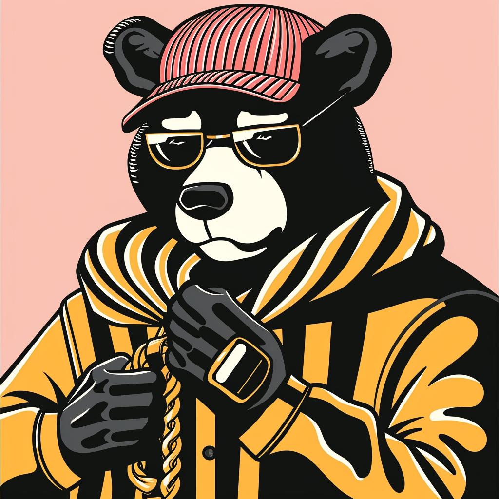 bear  cap  glasses  cartoon  streetwear  playful  urban  stylized  indie  graphic 1024586