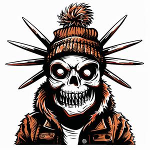 skull  winter  hat  spikes  head  edgy  dark  bold  illustration  unique 1048097