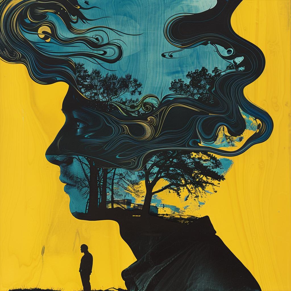 surreal  album  poster  hyper-realistic  screenprinting  Christoph  Niemann  boy  tree  movie 960517