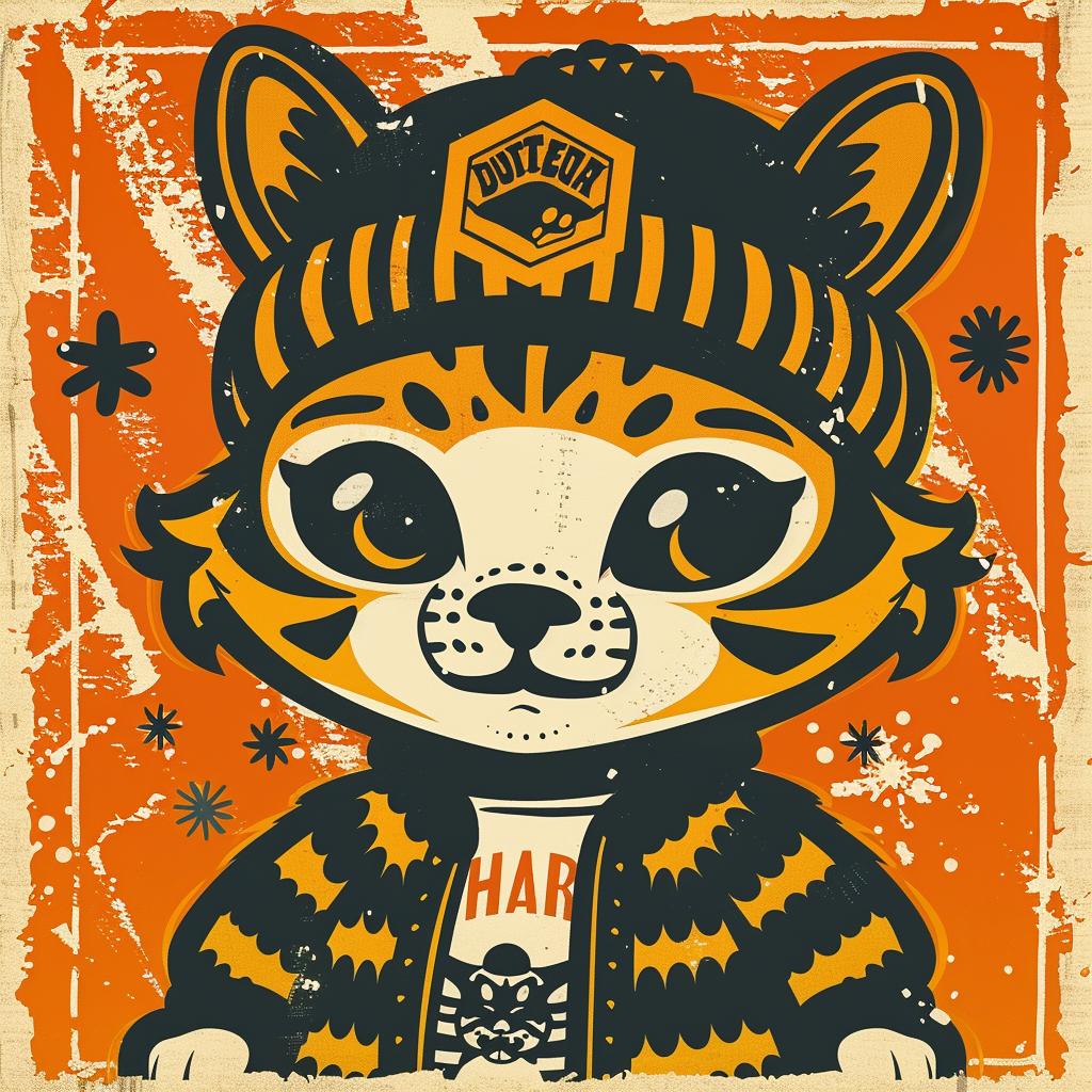 kawaii  tiger  streetwise  minimal  adorable  culture  simple  poster  hat  charming 955856