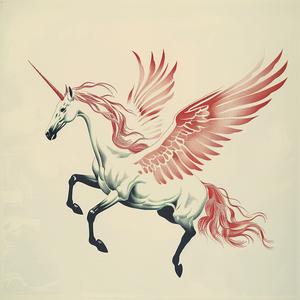 white  horse  red  wings  chromolithography  mythical  creature  fantasy  artwork  stylized 1058296