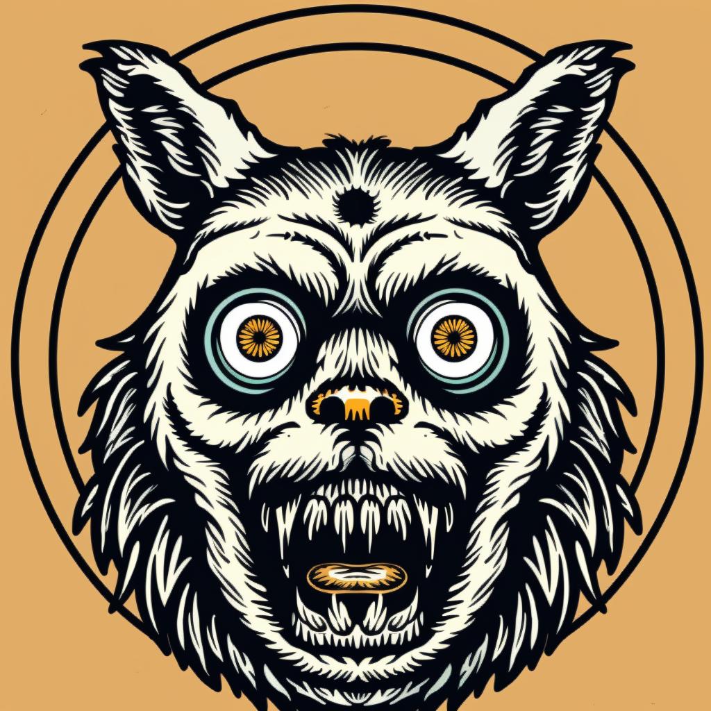 wolf  head  big  eyes  teeth  illustration  animal  dark  art  character 939819