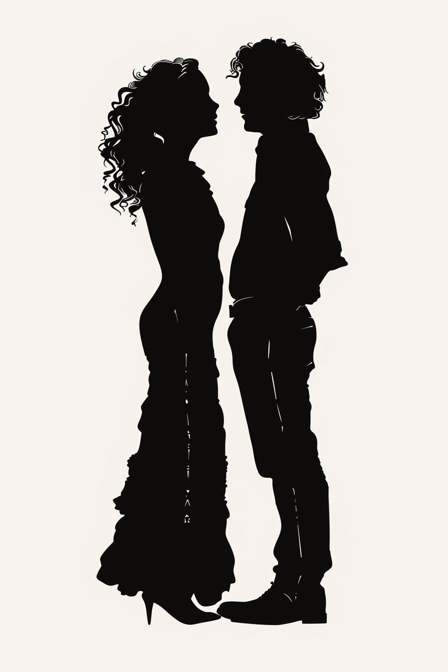 silhouette  couple  love  Mexican  Moroccan  vector  illustration  white  background  standing 954280