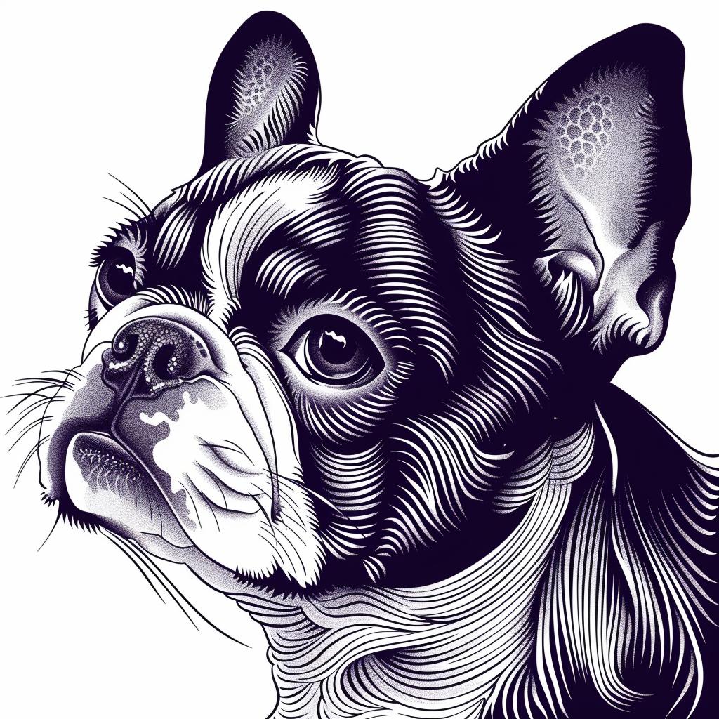 Boston  Terrier  dog  drawing  black  white  sketch  artistic  animal  portrait 942715
